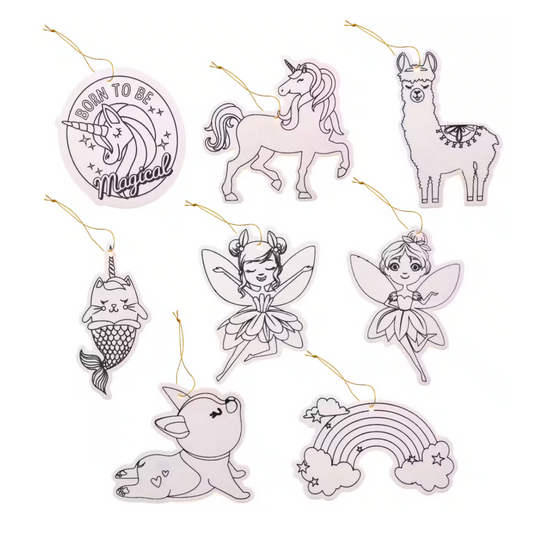 Magical Color-In Wood Ornaments by Creatology (2 kits of 8 each = 16 pieces)