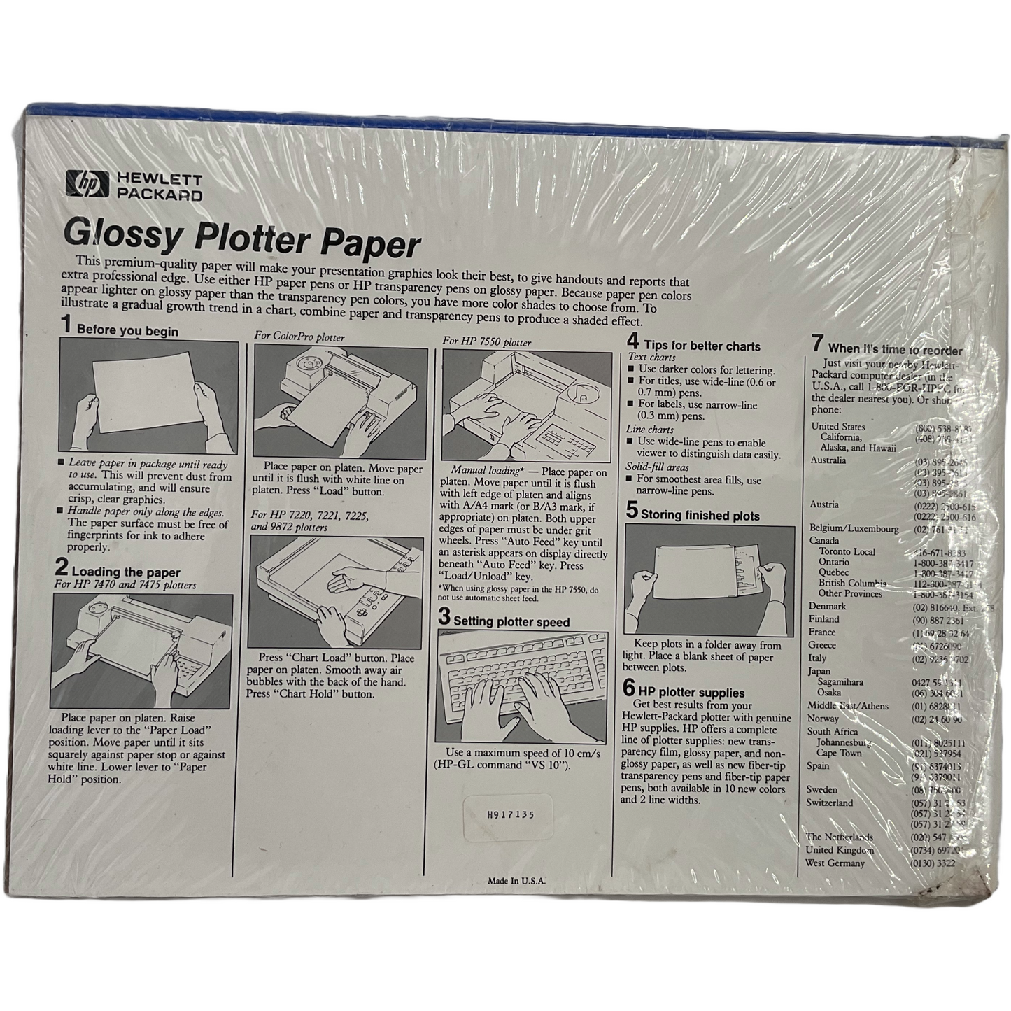 Glossy plotter paper by Hewlett Packard