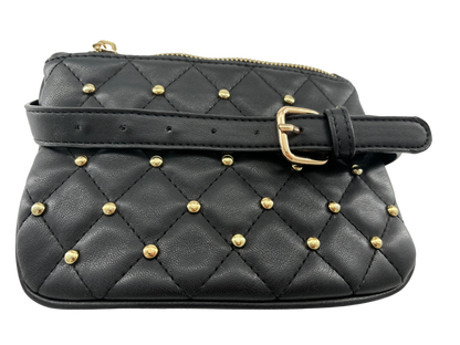 Black belt leather mini bag  (7x5 inch)