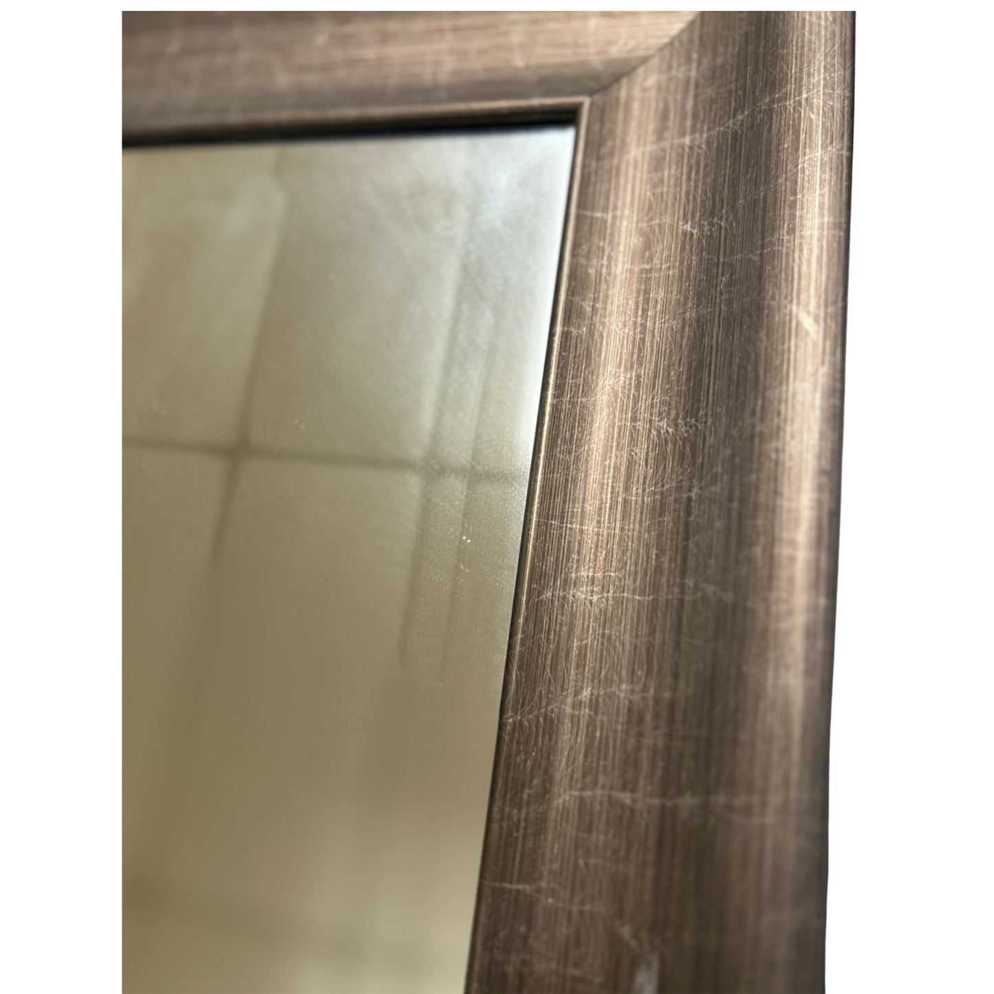 Rectangular Brown Mirror with Silver Details (21 x 25.5)