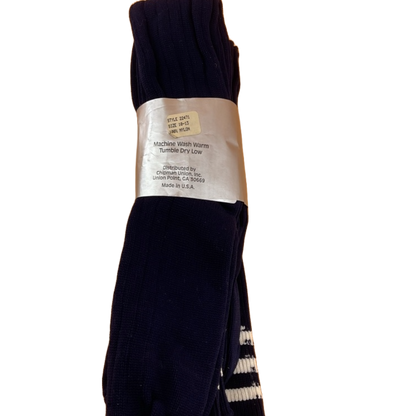 Sport & Casual Socks Slightly Irregular Navy Blue and White Stripes (3 Pair)