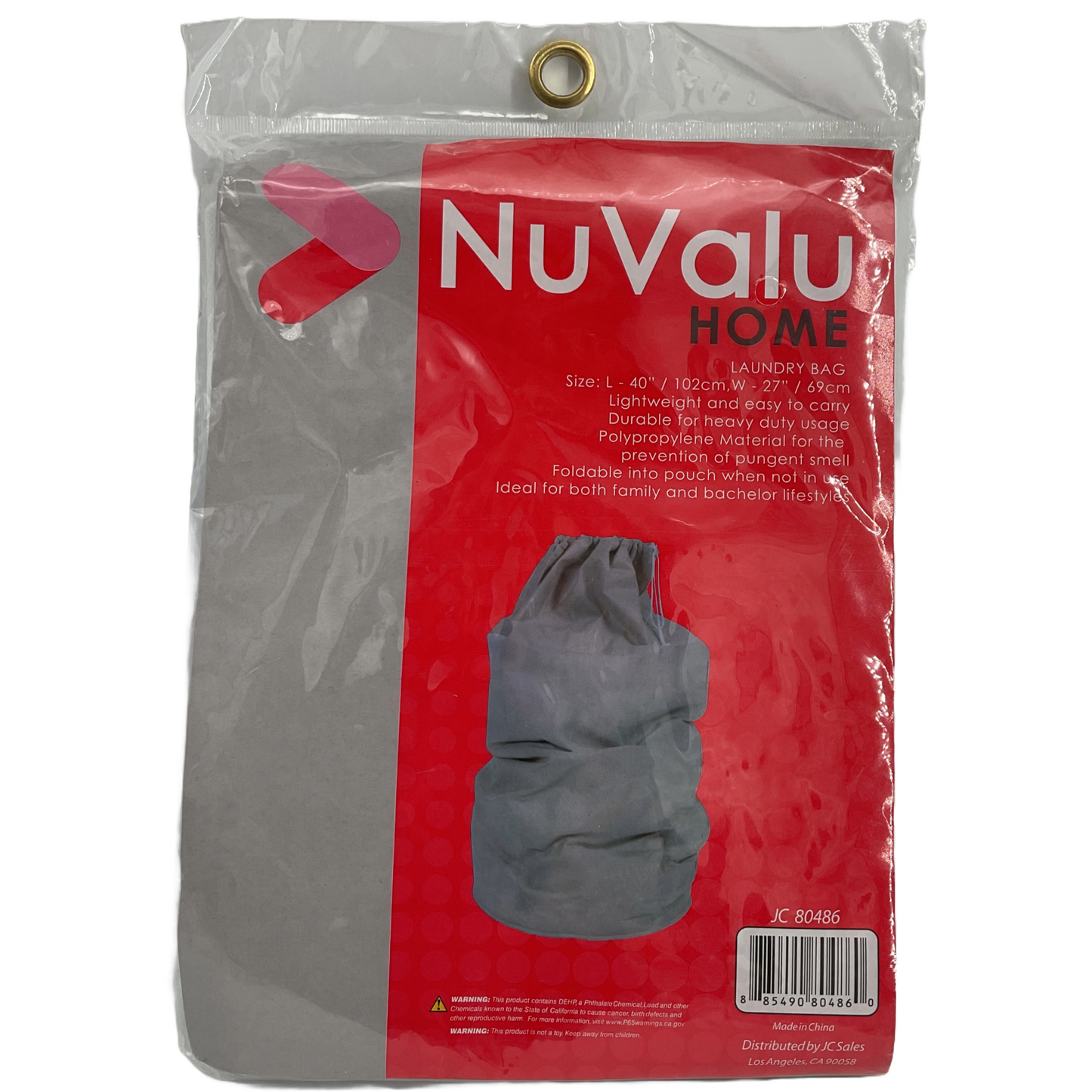 Laundry Bag Size Large (40" x 27") Color Gray by Novalu Home
