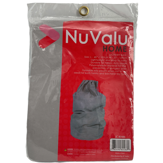 Laundry Bag Size Large (40" x 27") Color Gray by Nuvalu Home