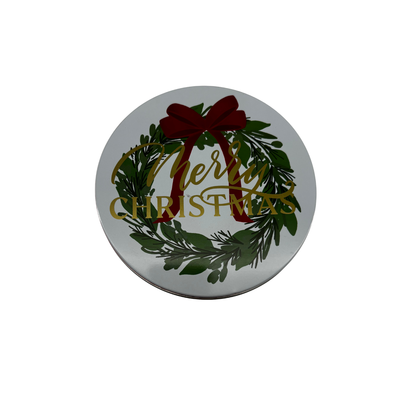 Food Safe Metal Merry Christmas Wreaths Cilinder (1 Piece)