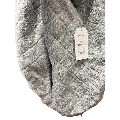 Time And Tru Full Zip Gray Plush Vest (Size 2X 20W-22W)