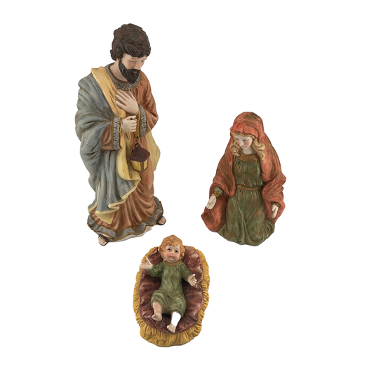 Clay Nativity Set (Mary 9", Joseph 14", Jesus 7")