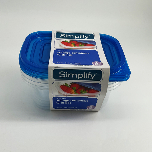 Simplify Storage Clear Container with Blue Lids (4 pack)