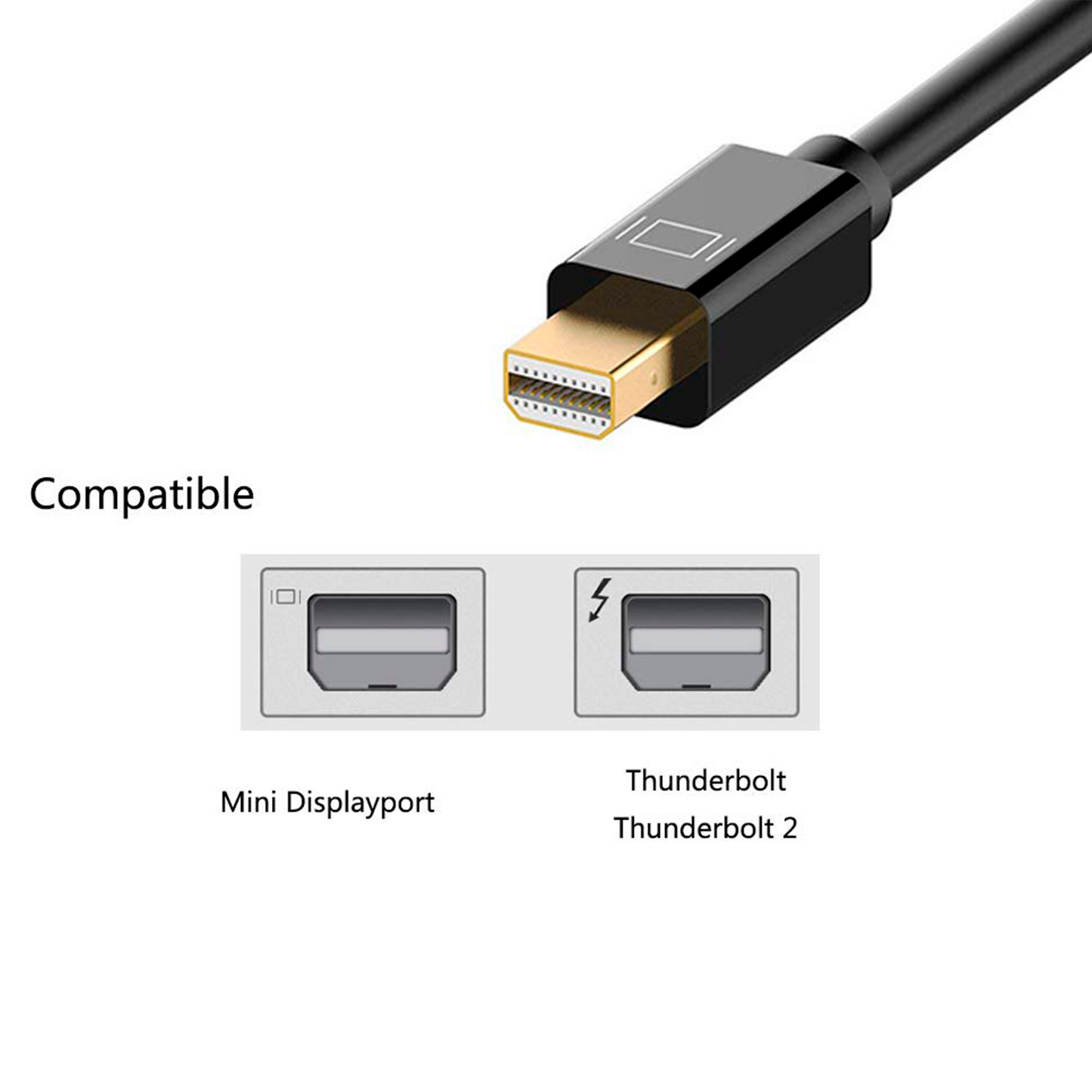 Anbear Adaptador Mini Displayport a HDMI Cable Thunderbolt a HDMI, Adaptador de Puerto de Pantalla Chapado en Oro a HDMI Compatible con MacBook Pro, MacBook Air, Mac Mini, Microsoft Surface Pro