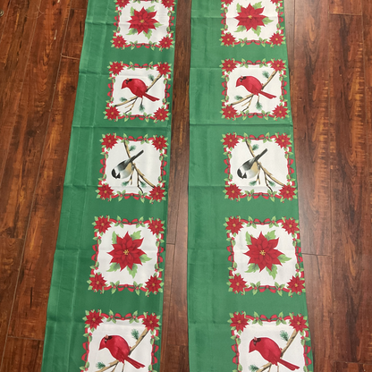 Christmas Poinsettias Valance (71") - 2 Piece