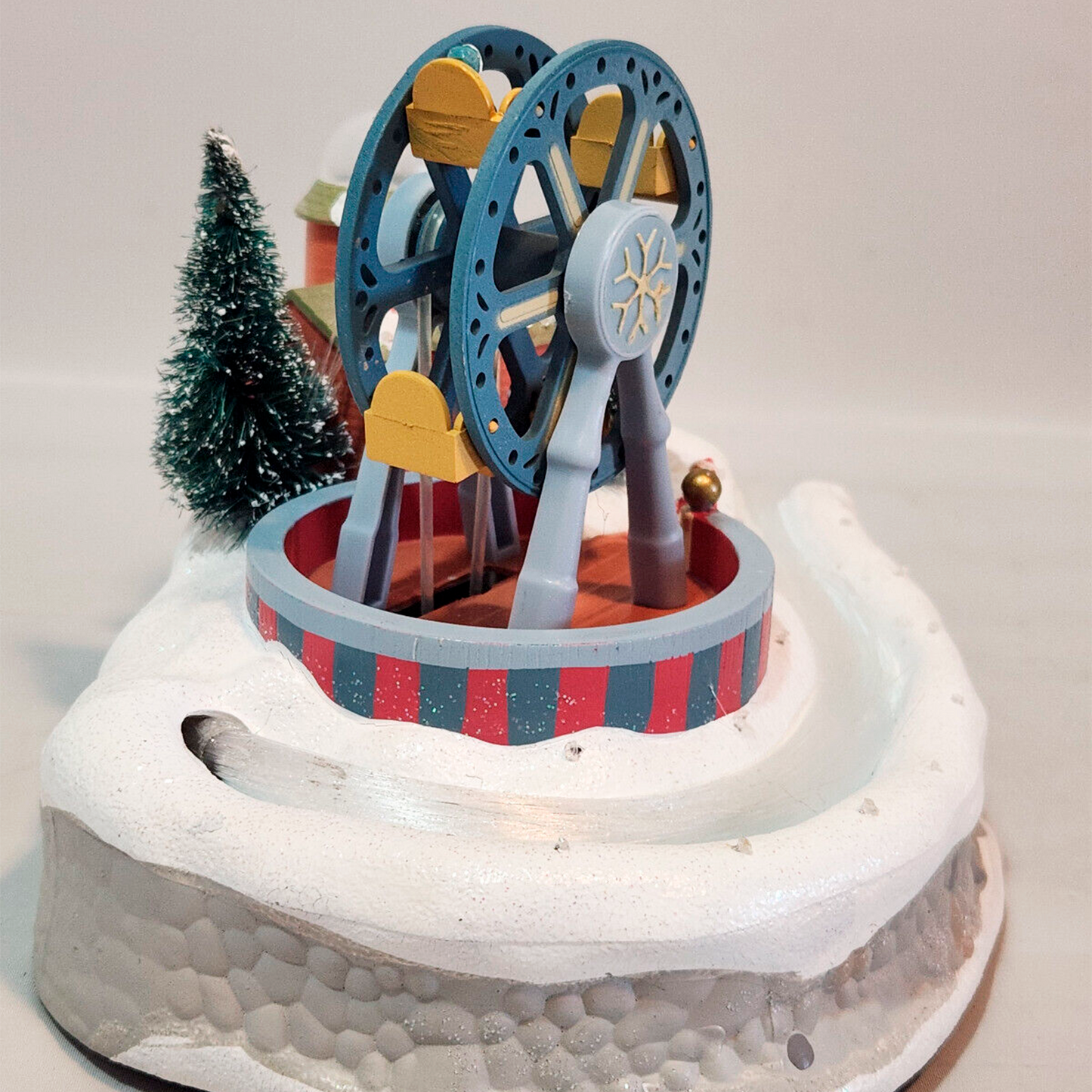 Christmas Fiber Optic Carousel (Ferris Wheel and Pond) - 5 1/2 Tall x 24" Wide