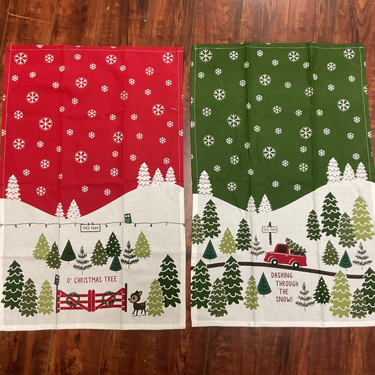 Christmas Tree Farm Dish Clothes (29x18)