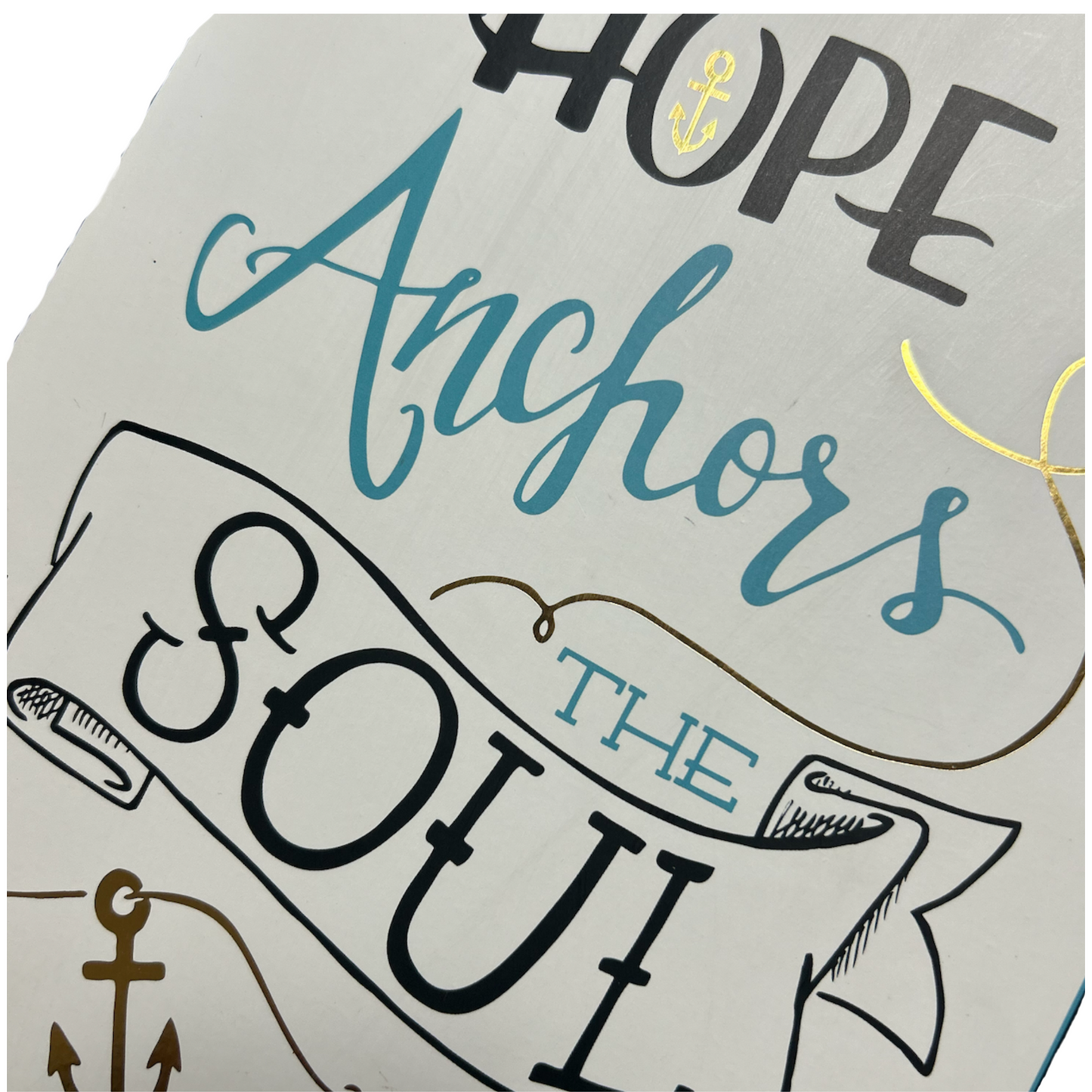 Hope Anchors The Soul Canvas with Gold Details (FOR PICKUP ONLY)