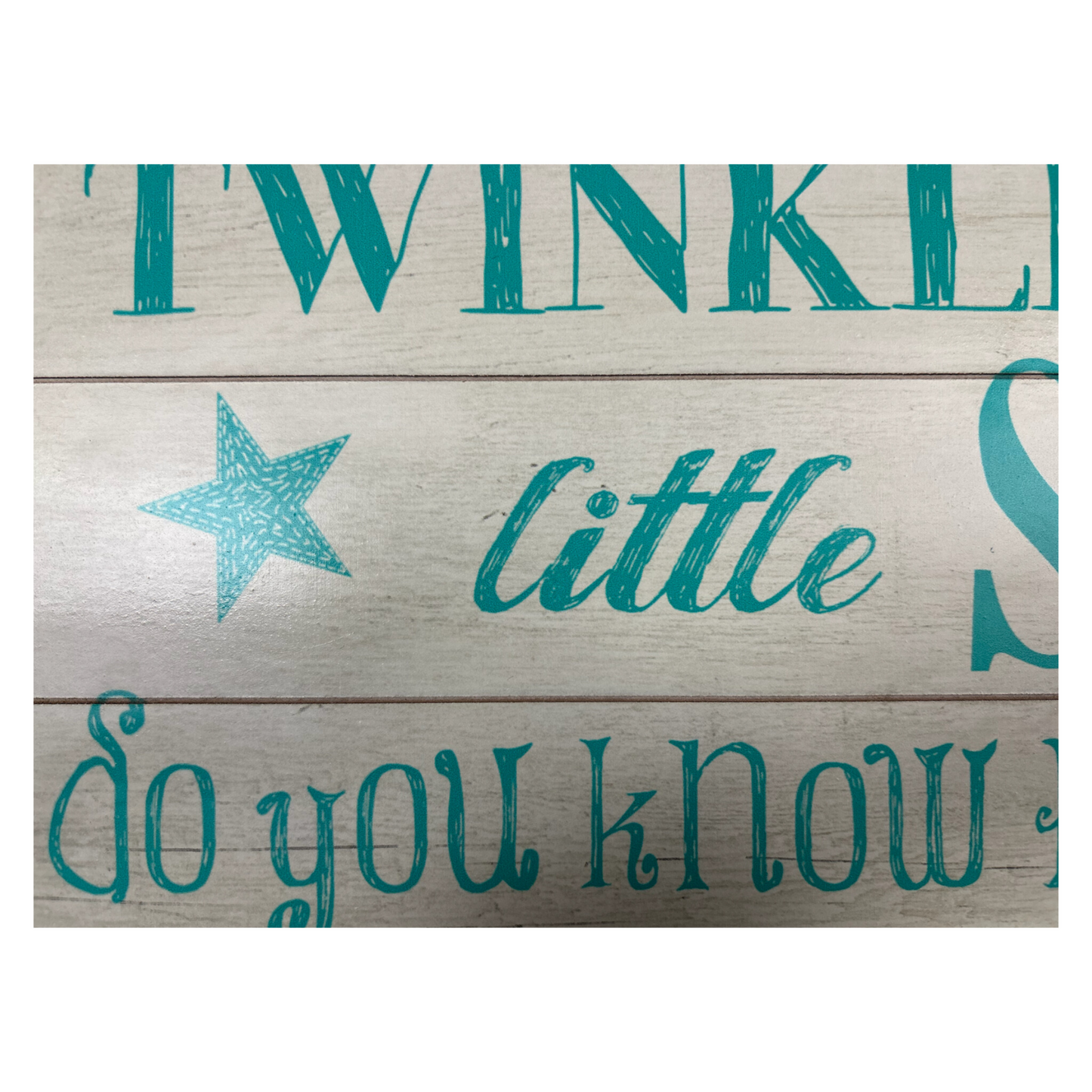 Twinkle Little Star Canvas (30 x 10) Color: Aqua