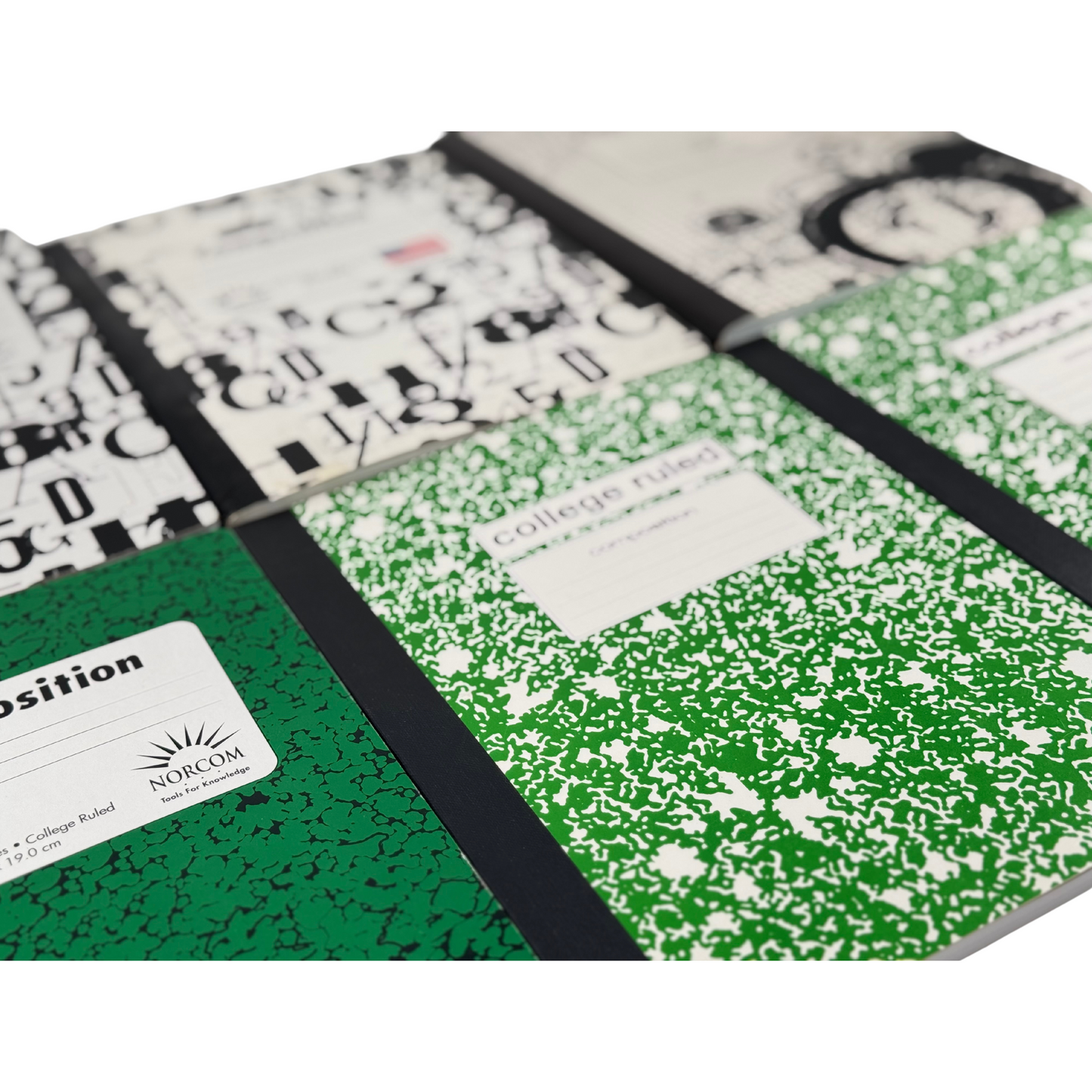 College Ruled & Composition Notebooks (9 3/4 x 1 1/2 inches) - 6 Notebooks / 100 sheets