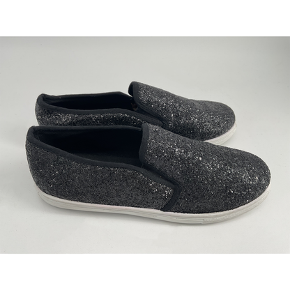 Black Glitter Slip-Ons for Women (Size 8 - 10) by Anna