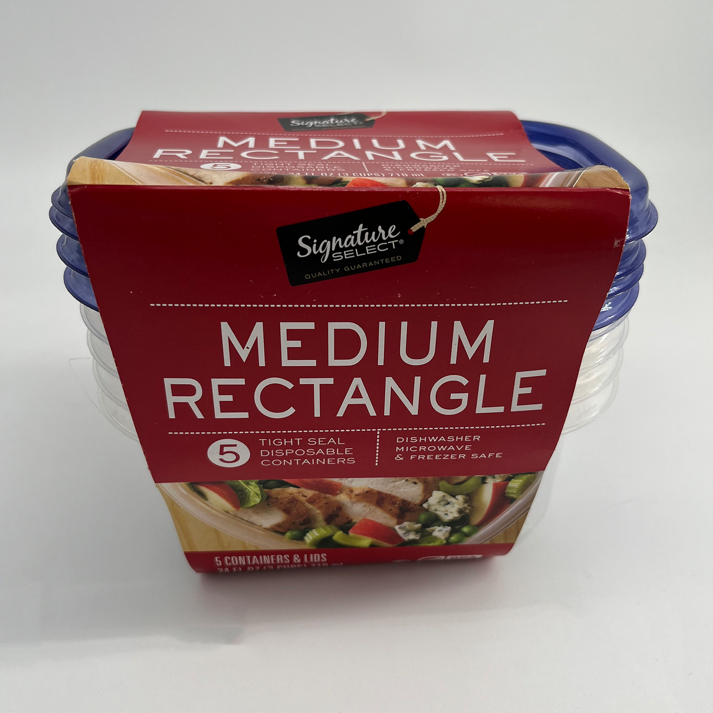 Medium Rectangle (5 containers with lids) and Large Rectangle (2 containers with lids)