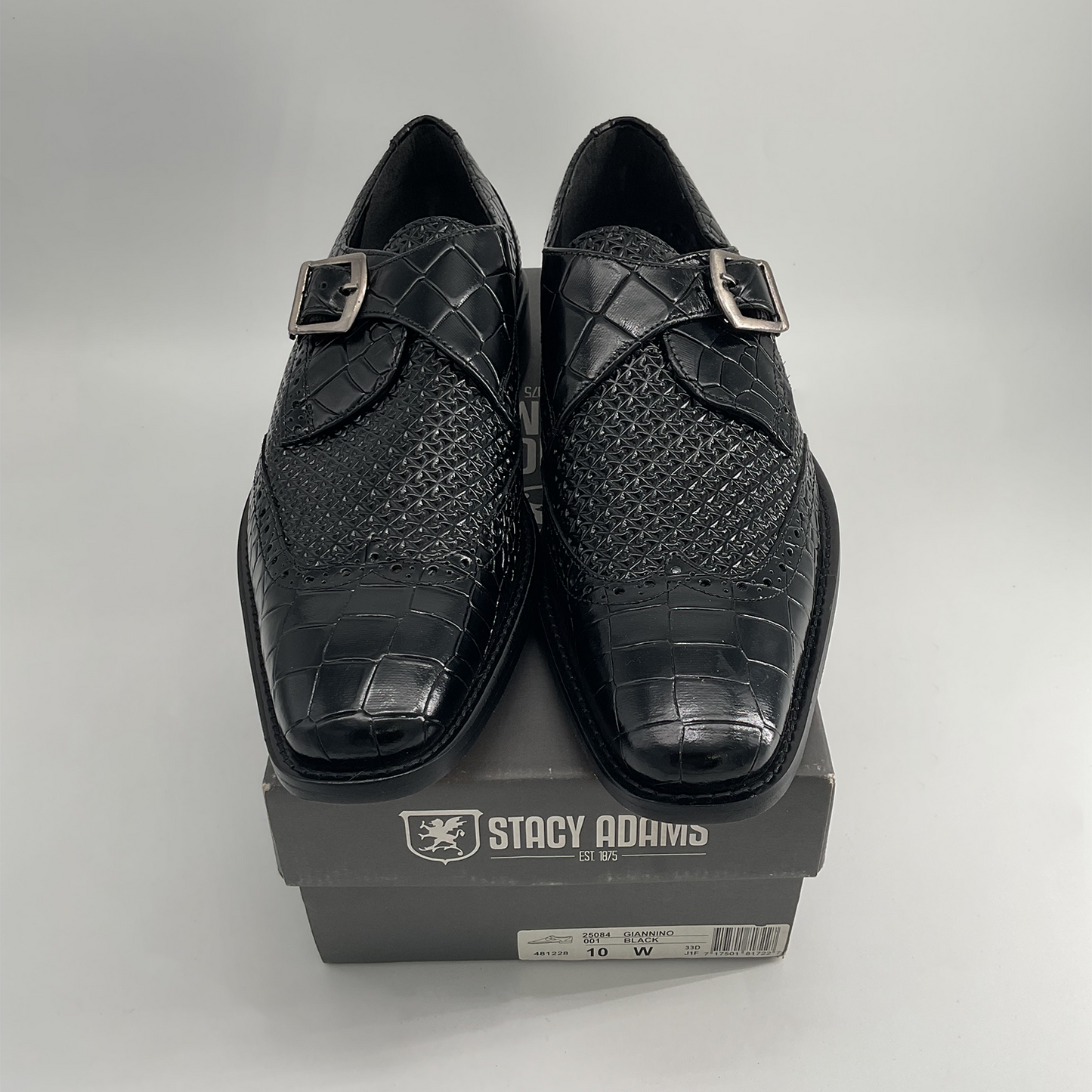 Giannino Black Dress Shoes for Men (Size 10) by Stacy Adams
