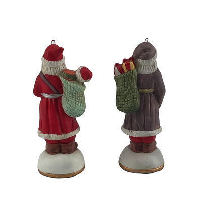 Vintage Old World Santa Claus Ceramic Christmas Holiday Figurine 1899 Norway and 1912 France (5 1/2")