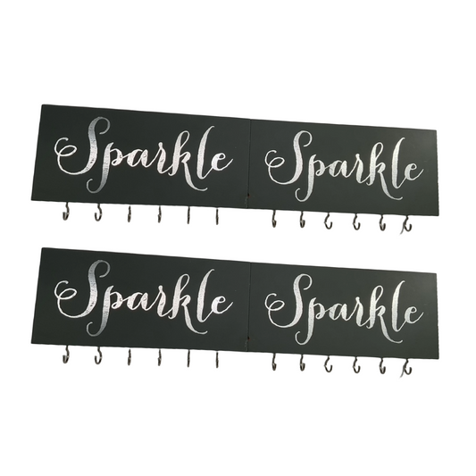 Sparkle Wooden Gray Key Holders (2 pieces)