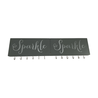 Sparkle Wooden Gray Key Holders (2 pieces)