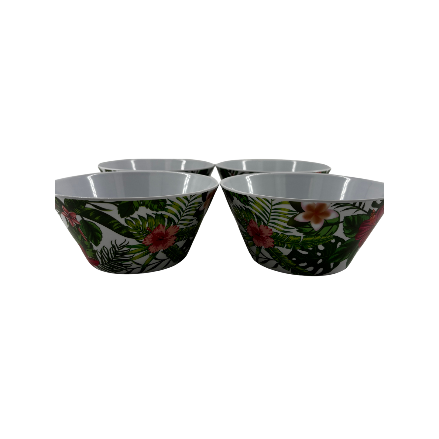 Melanin white and flowers 6 x 3 inches (set of 4 bowls)