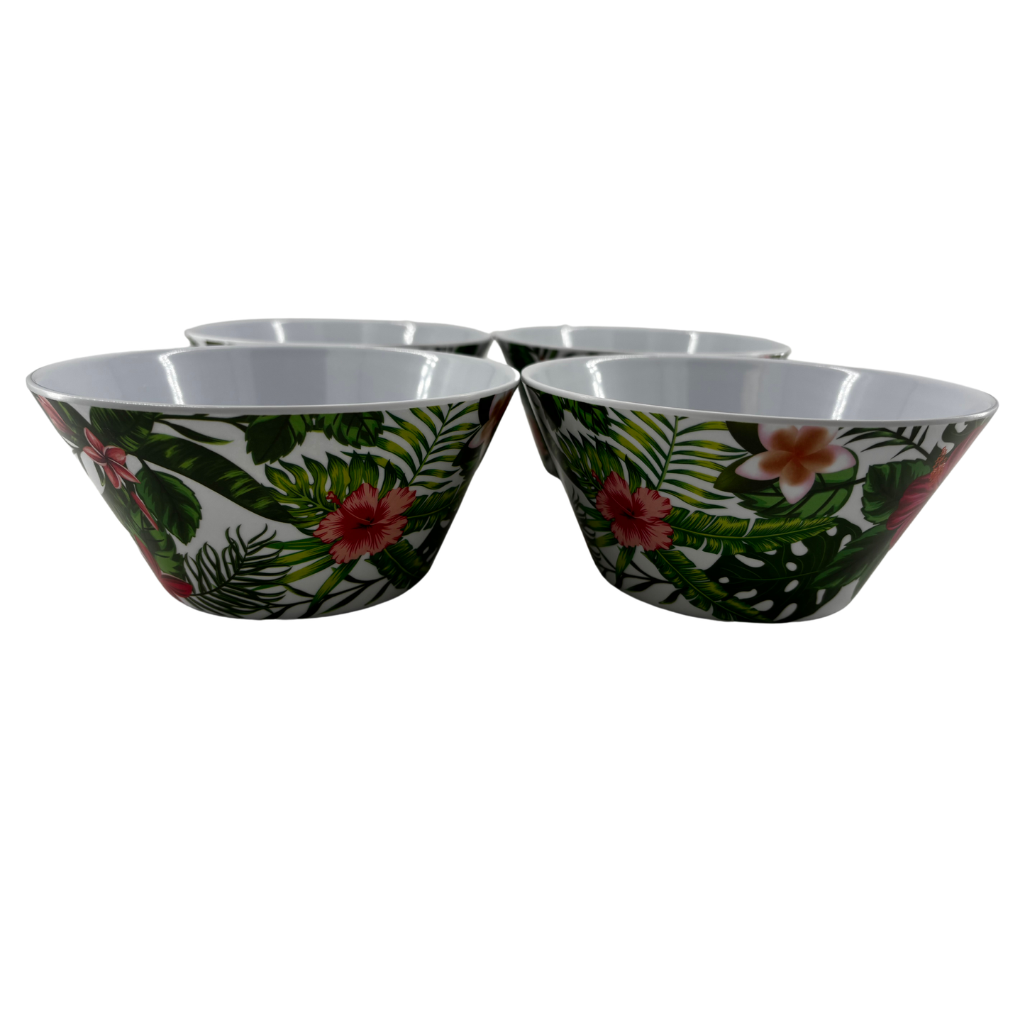 Melanin white and flowers 6 x 3 inches (set of 4 bowls)