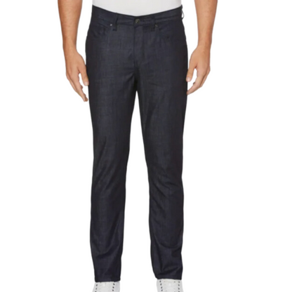 Perry Ellis Mens Classic Fit Straight Leg Low Rise Jean, Dark Indigo, 32X32 _ Button is rusted