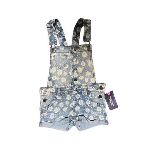 Cherokee Denim Overalls Shorts for Girls with Florals Size XS