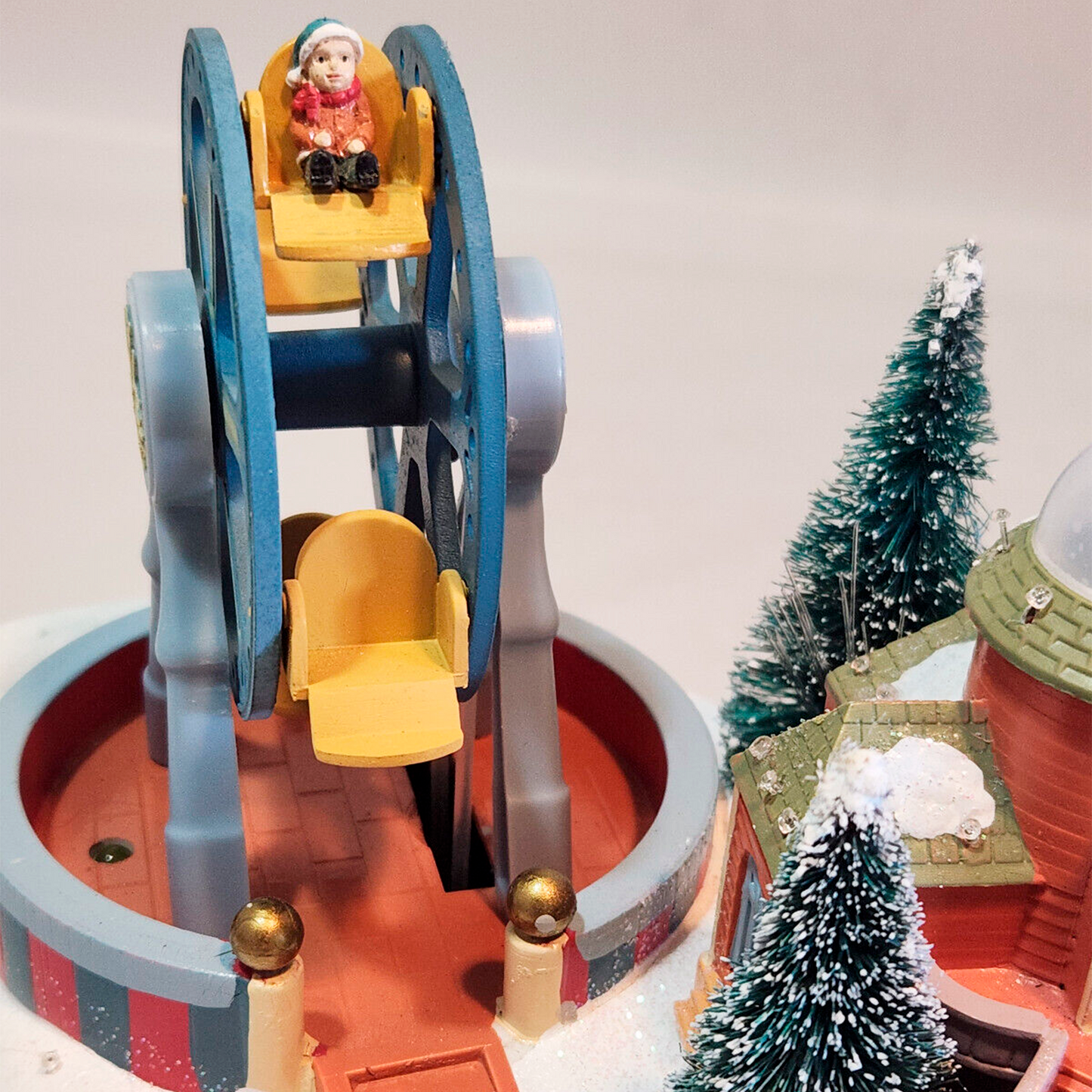 Christmas Fiber Optic Carousel (Ferris Wheel and Pond) - 5 1/2 Tall x 24" Wide