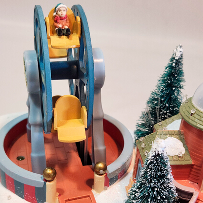 Christmas Fiber Optic Carousel (Ferris Wheel and Pond) - 5 1/2 Tall x 24" Wide