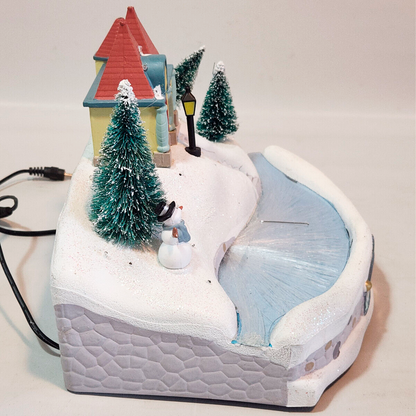 Christmas Fiber Optic Carousel (Ferris Wheel and Pond) - 5 1/2 Tall x 24" Wide