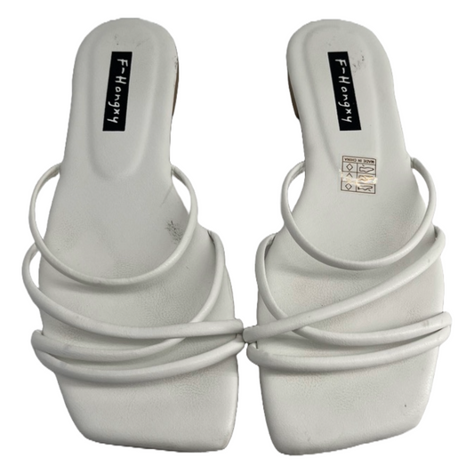 F-Hangxy White Sandals for Women (Size 37)