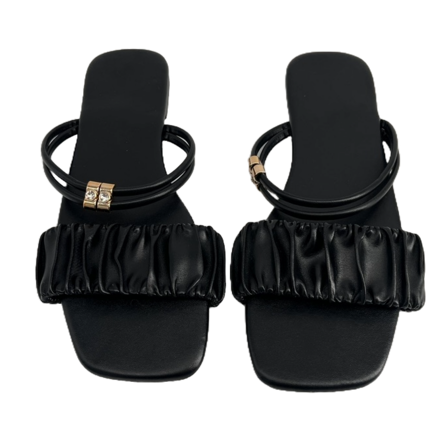 Black Sandals for women with gold ring (Size 37)