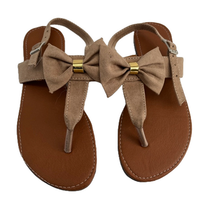 Beige Ribbon Sandals (Size 37) for Women