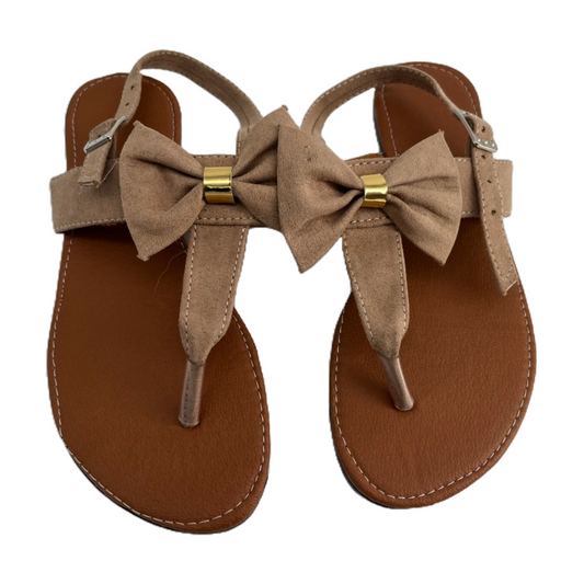 Beige Ribbon Sandals (Size 37) for Women