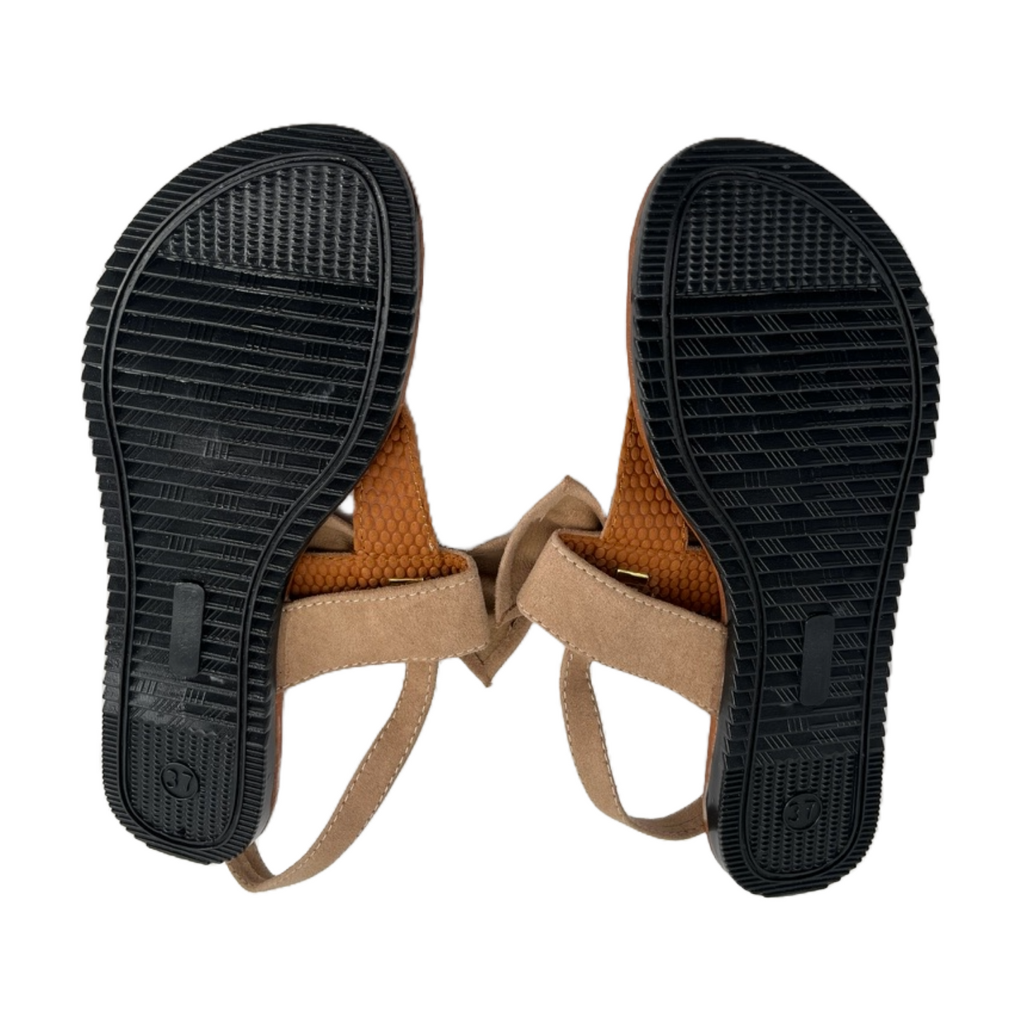 Beige Ribbon Sandals (Size 37) for Women