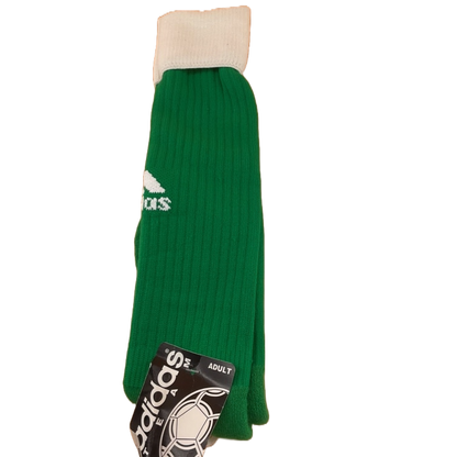 Adidas Kelly Green and White Soccer Socks (Size 10-13)