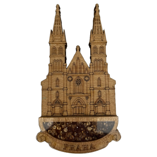 Travel Souvenir Praha Wooden Magnet (12x7 cm)