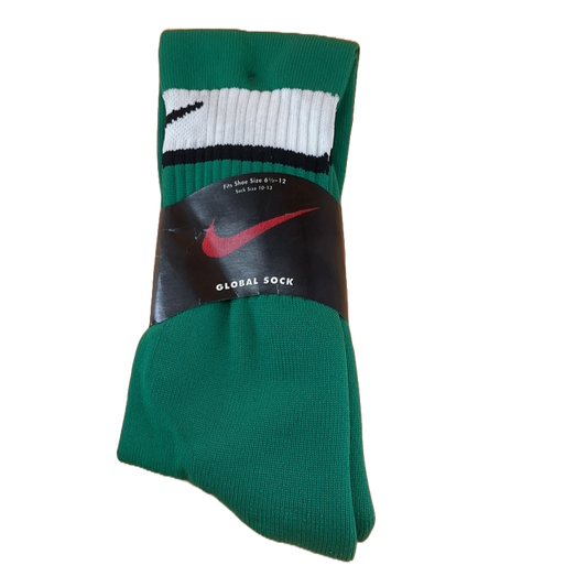 Calcetines de fútbol Nike Kelly verdes y blancos (talla de zapato 6 1/2 - 12)