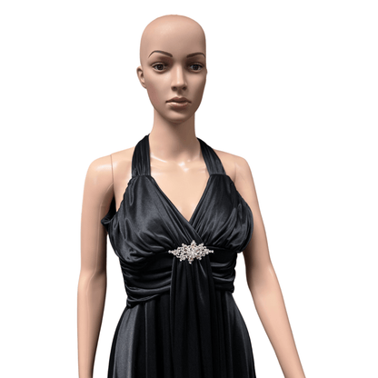 New Bell Black Silk Party Dress (Size S)