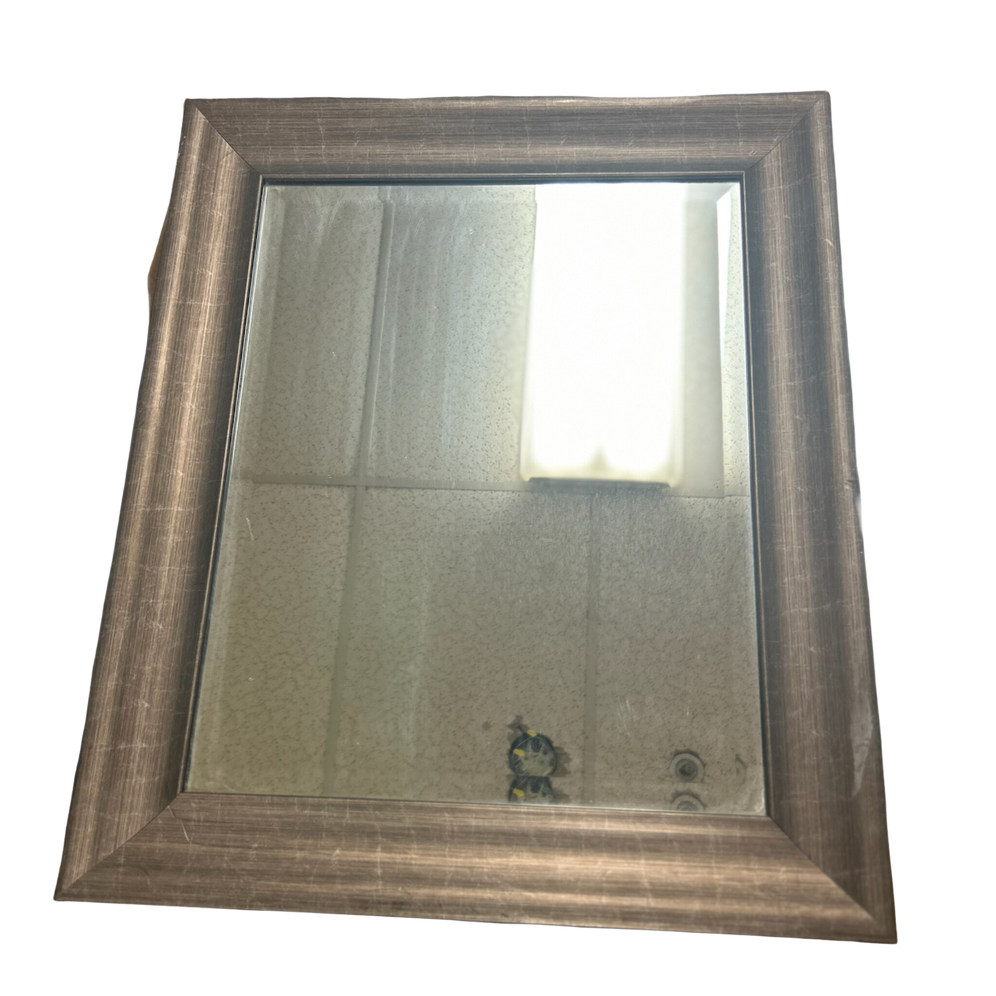 Rectangular Brown Mirror with Silver Details (21 x 25.5)