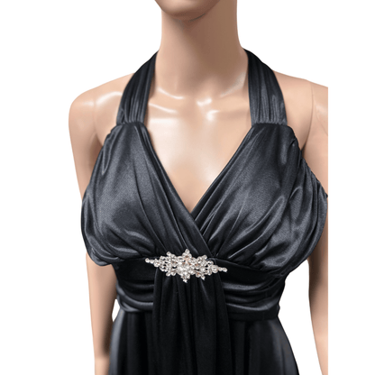 New Bell Black Silk Party Dress (Size S)