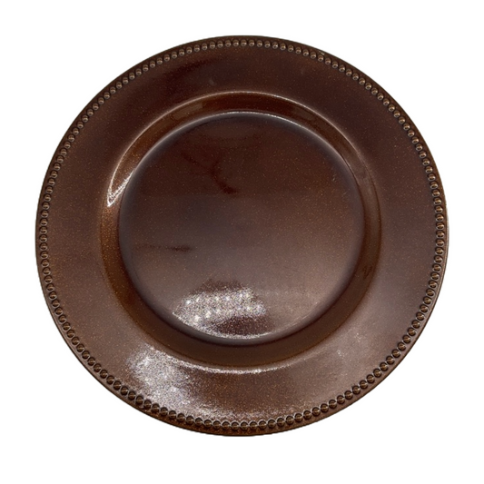 Thanksgiving Chearger Plate Metallic Chocolate