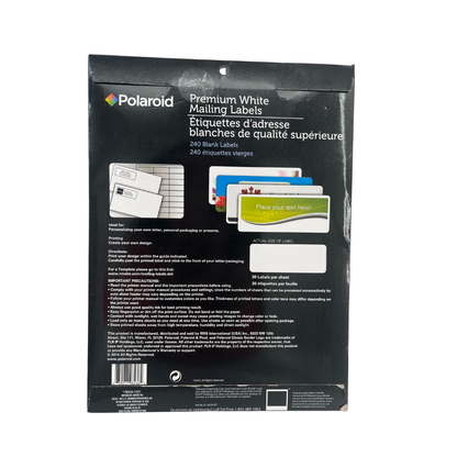 Polaroid Premium White Mailing Labels