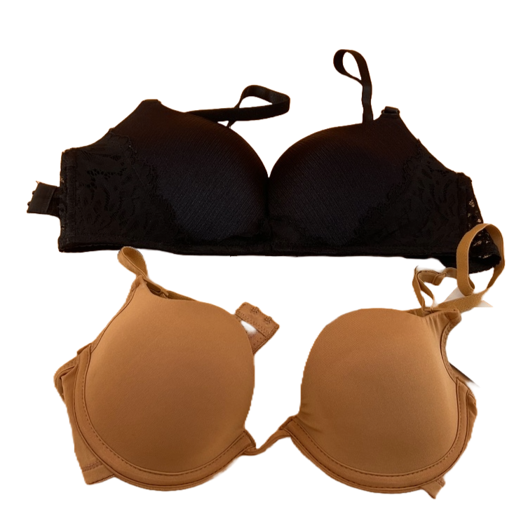 Women Bra Beige and Black (Size 36B) - 2 Pieces