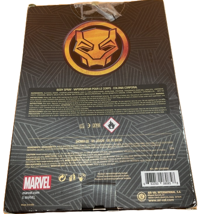 Marvel Black Panther Body Spray and Shower Gel Set Perfume