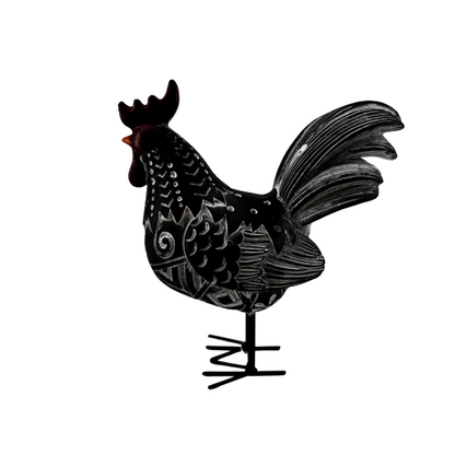 Acrylic Rooster Table Top Decor (Black Color)