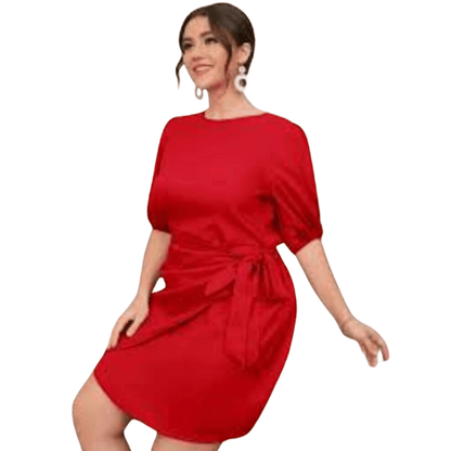 Shein Curve Dress (Red Color) (Size 1XL)