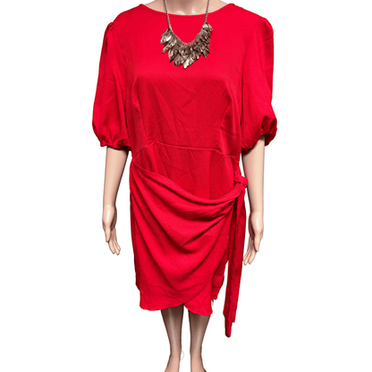 Shein Curve Dress (Red Color) (Size 1XL)