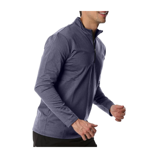 Fort Isle Men's Long Sleeve Half-Zip Pull Over Shirt - Clothing Sports